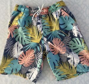 Cat & Jack Hawaiian Shorts Boys XL/16 Multicolor Monstera Palm Beachy Coastal